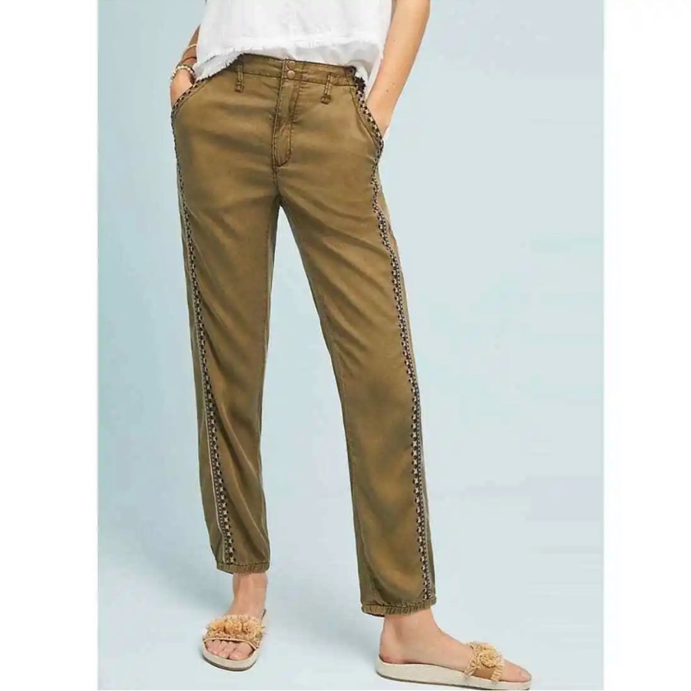Anthropologie Cedar EmbroideredJoggers Pants